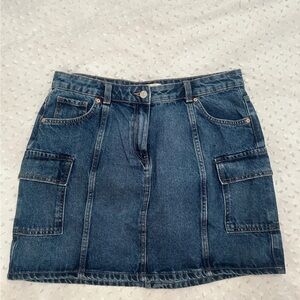 Papaya Dark Blue Mini Skirt